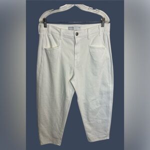 AYR The Beat Barrel White Crop Jeans Size 32 (34X24) Minimalist Summer vacation